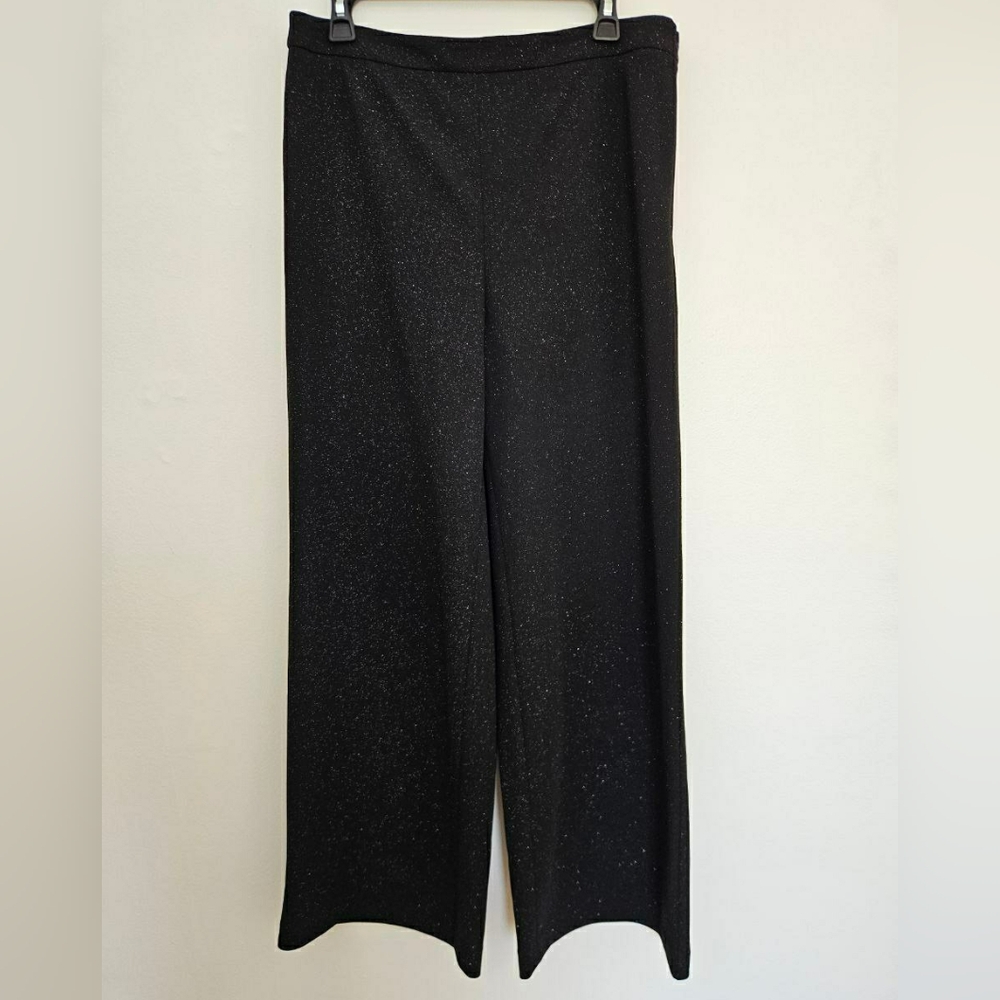 Talbots Black Wide Leg Sparkle Pants